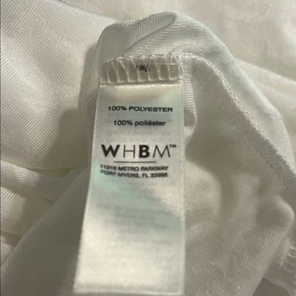 WHBM White Scoop Neck Velvet Burnout Long Sleeve Shirt NWT Sz S - Picture 5 of 6